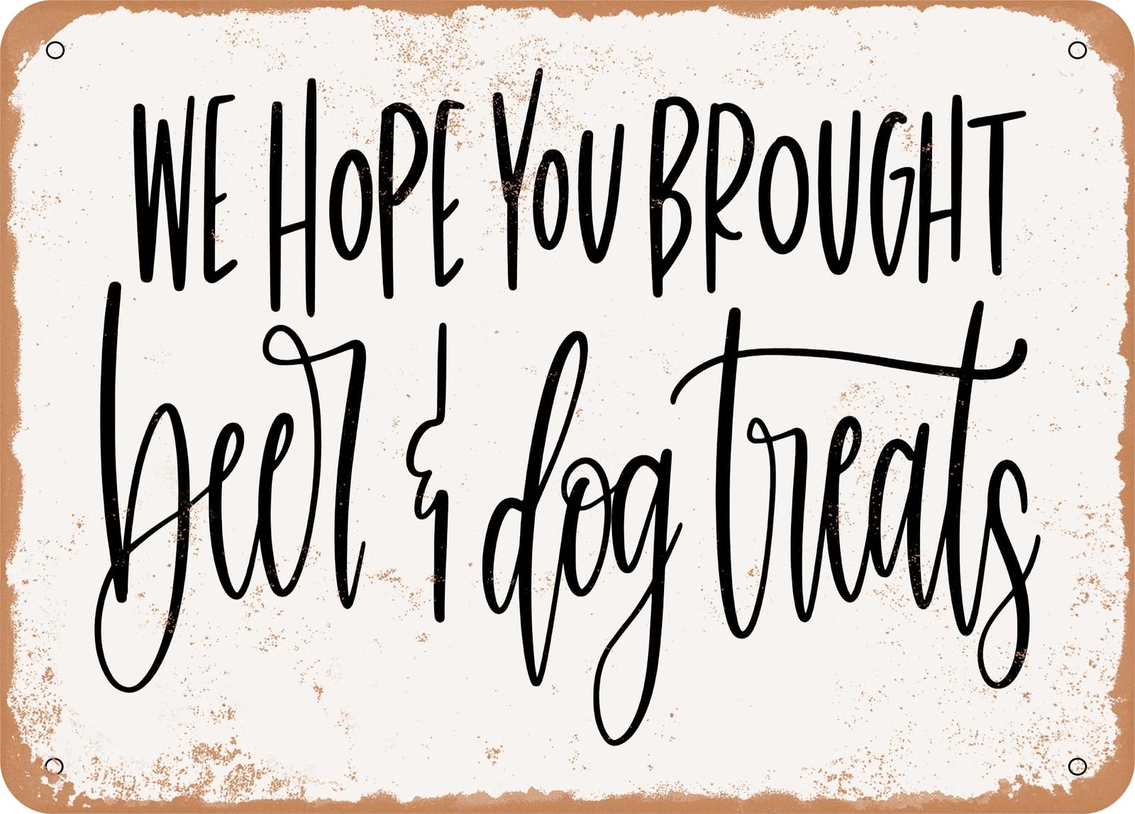Miaomansenstore Metal Sign - Beer And Dog Treats - Vintage Look Sign Home Decor