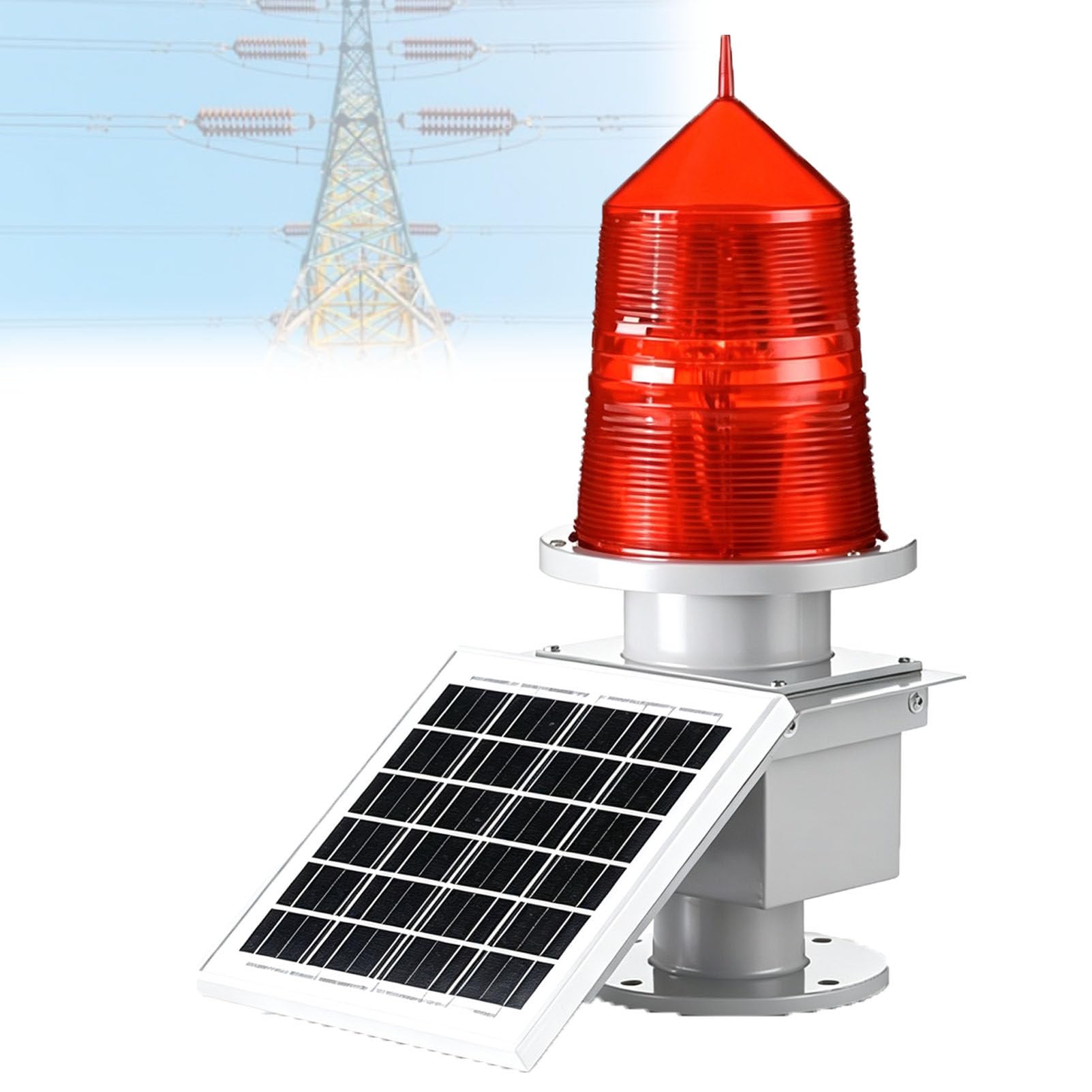 Solar-Blitzwarnleuchte, 15-W-LED-Blitzwarnleuchte Mit Gehäuse Aus Aluminiumlegierung, Solarbetriebene Blitzleuchte Mit Automatischer EIN-/Ausschaltung Für Brücken Und Dächer GZ155