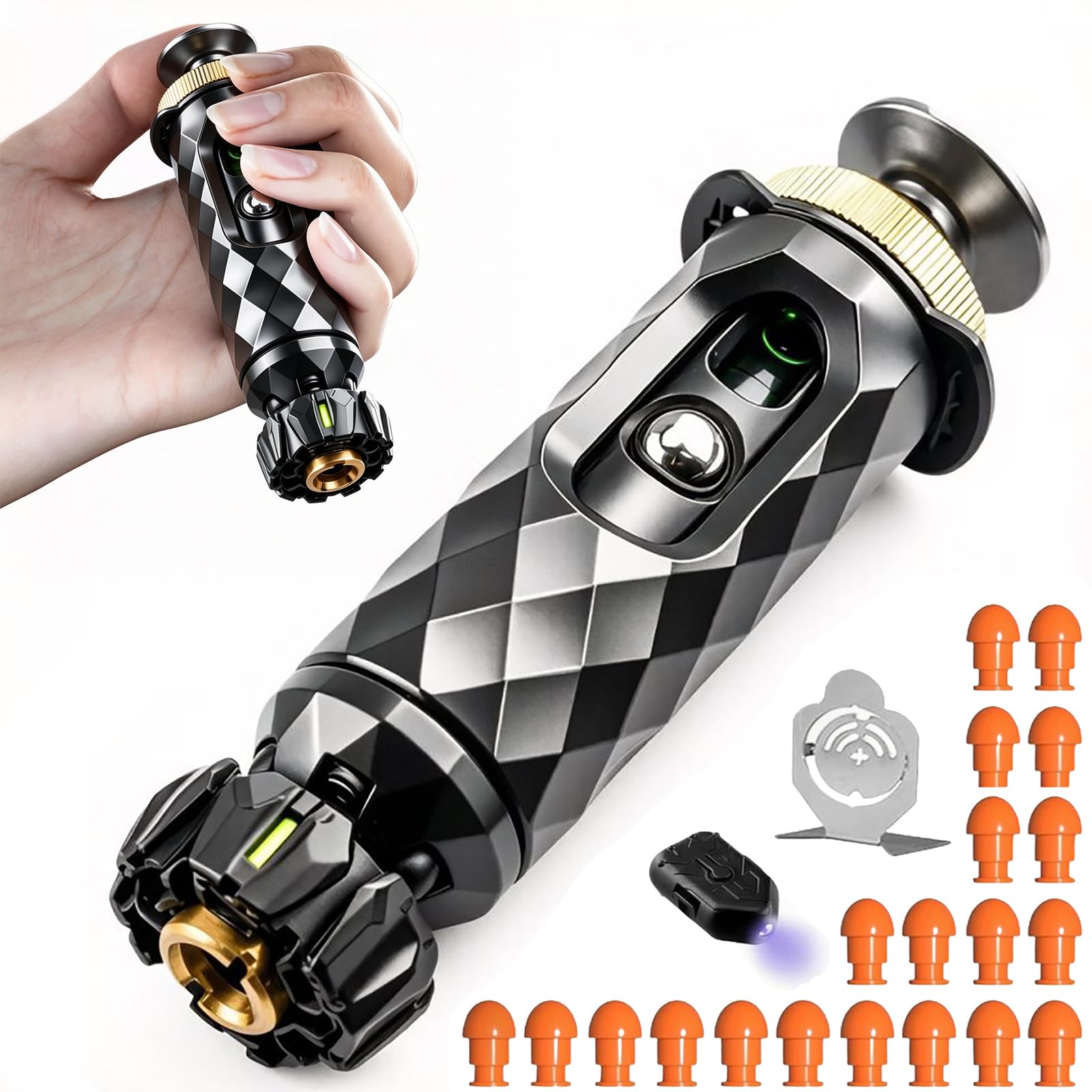 Alloy Anti Stress Toy,4.9 In Edc Adult Handheld Toys Cool Novelty with Rotating & Sliding Functions Multi Function Portable Desk Toys, Help Relieve Stress, Anxiety Fidget (Black)