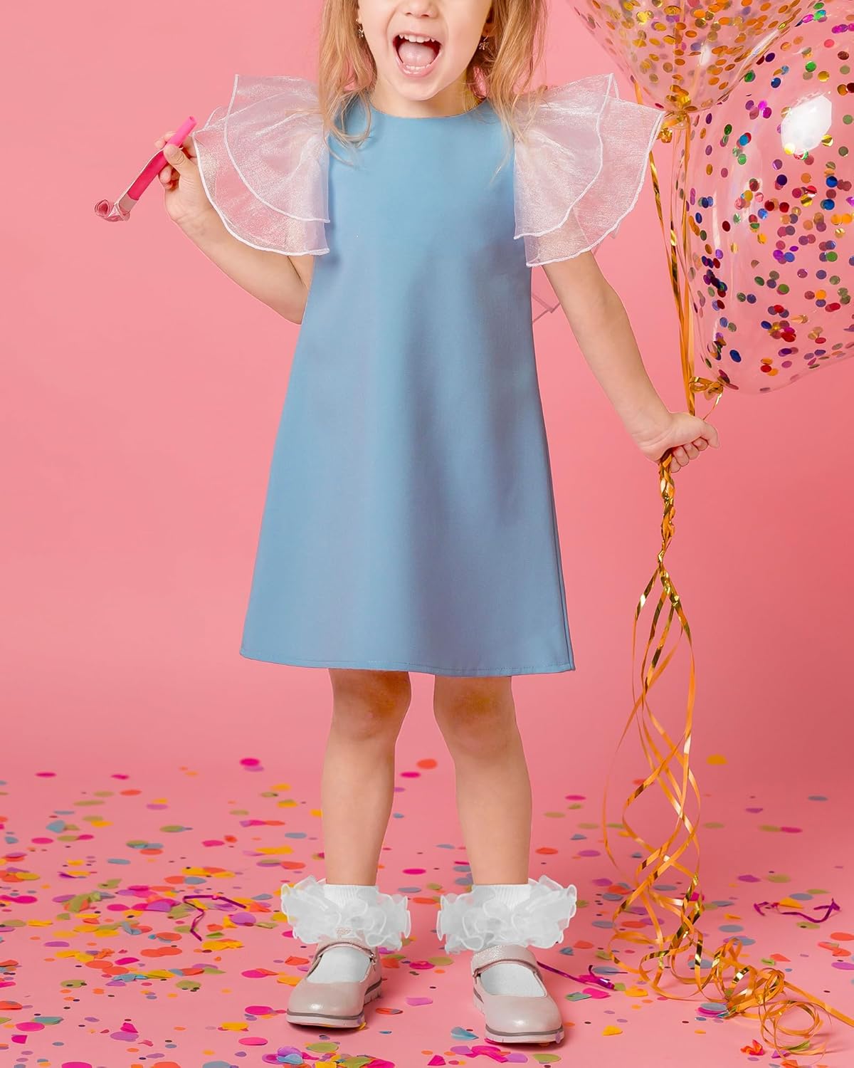 Witwot Toddler Girl Socks with Big Ruffle Lace Frilly Turn Cuff Dress Socks - Image 6