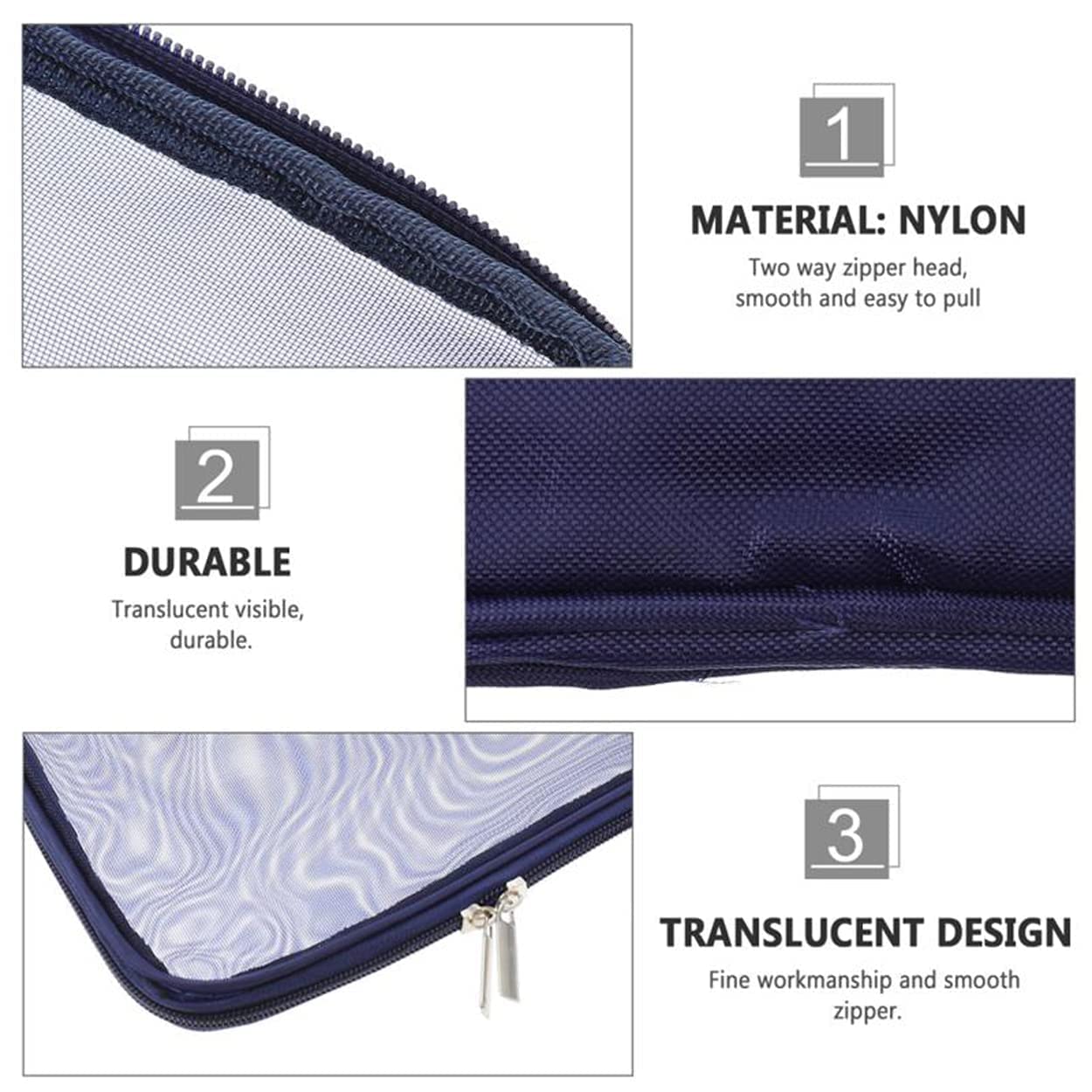 VEPROIX Portable Grid Type A4 File Folder Bag Pouch Document Paper, Test Papers, Book, Stationery Organizer Storage Bag Nylon Mesh Zipper Pouch Document Bag for School Office Home 2