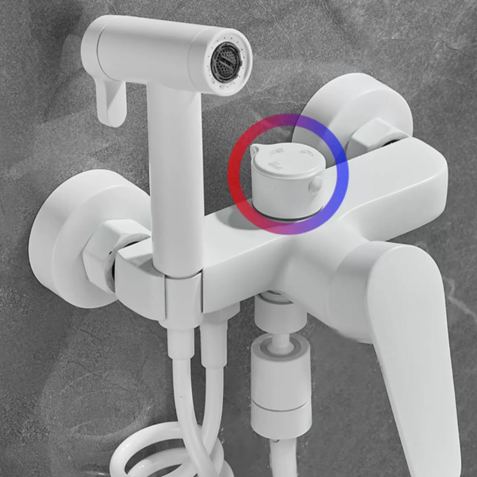 Ducha Higiénica para WC con Válvula Mezcladora Grifo WC Higienico Montado En La Pared Adecuado para Lavado De Mascotas/Higiene Personal