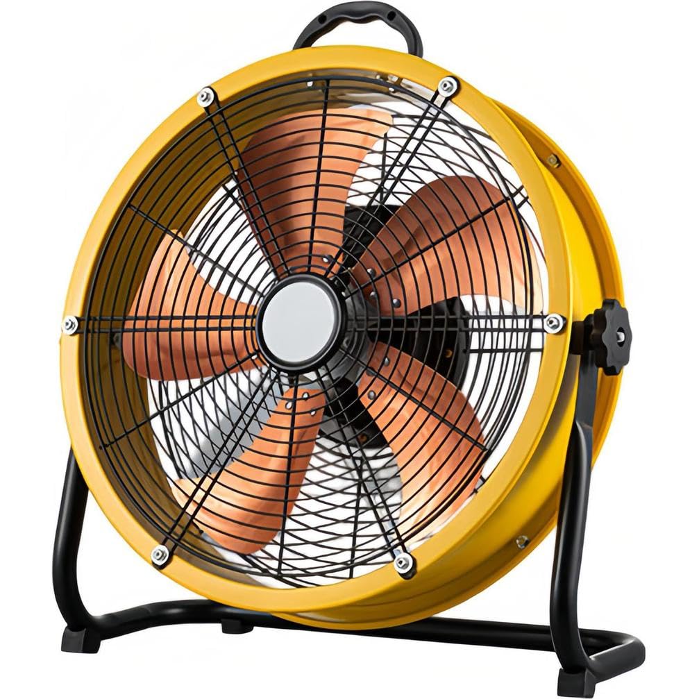 Ventilador Industrial de Tambor de Alta Velocidad, circulador de Aire metálico de Alta Resistencia de 3 velocidades con aspas de Aluminio para talleres, almacenes, Patios y sótanos.