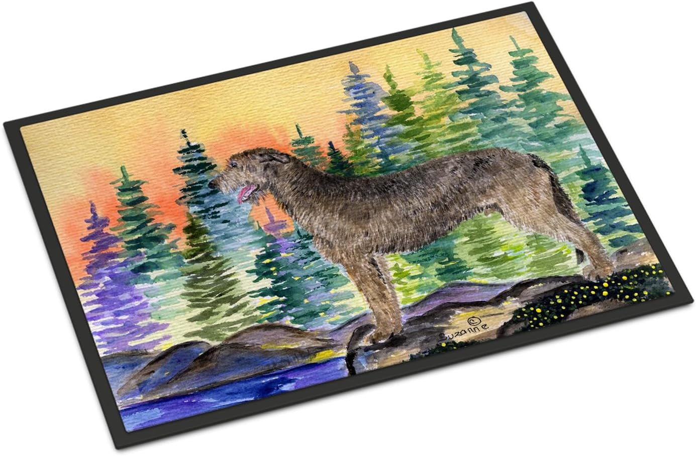 Caroline's Treasures SS8205MAT Irish Wolfhound Doormat 18x27 Front Door Mat Indoor Outdoor Rugs for Entryway, Non Slip Washable Low Pile, 18H X 27W