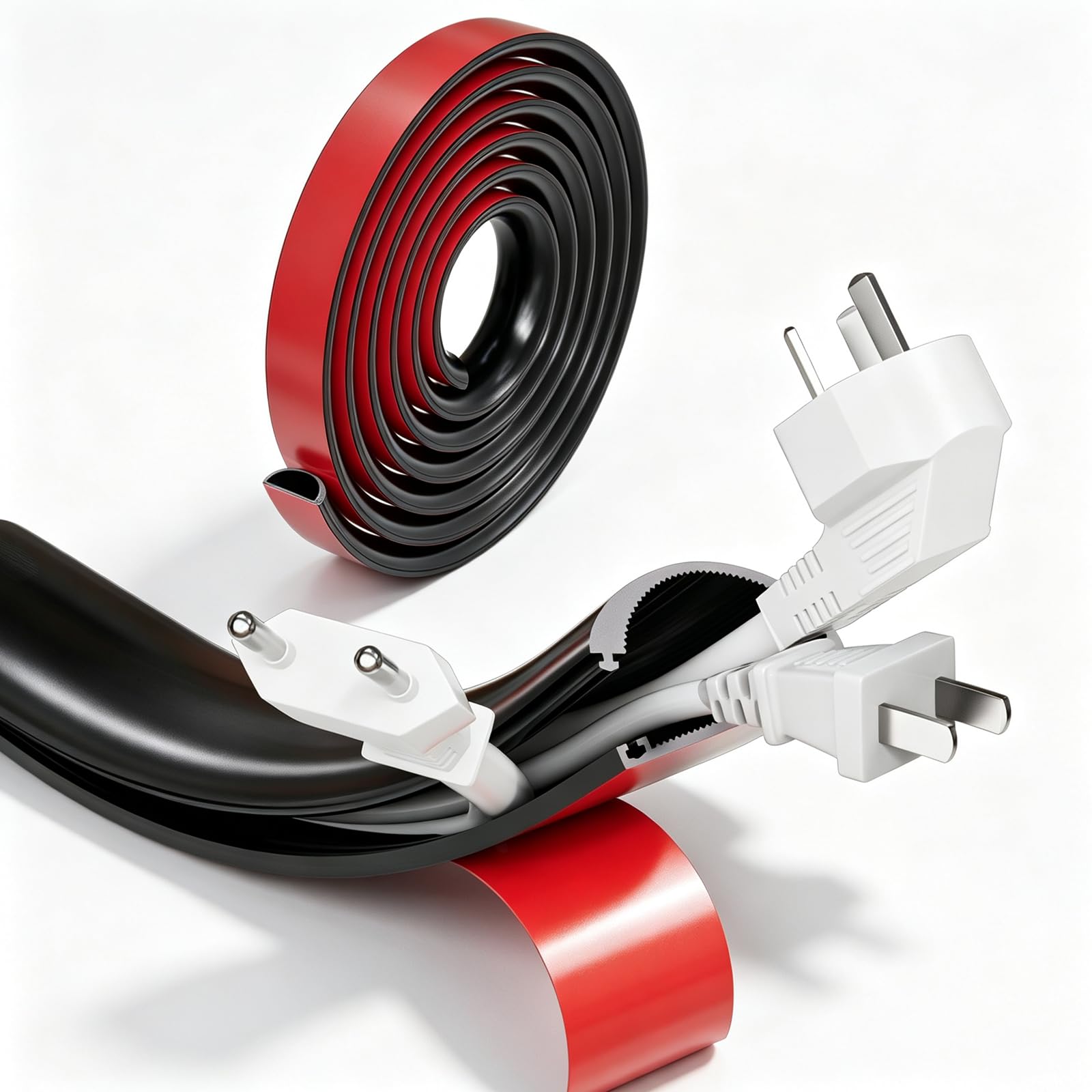 Cord Hider Wall for 2-3 Cables,Side-Opening Wire Covers for Cords on Wall