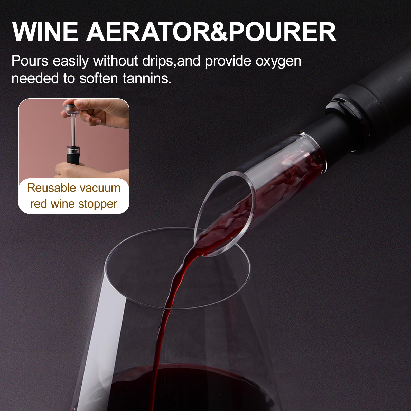 Apribottiglie Elettrico per Vino Ricaricabile 6 in 1 Set Regalo