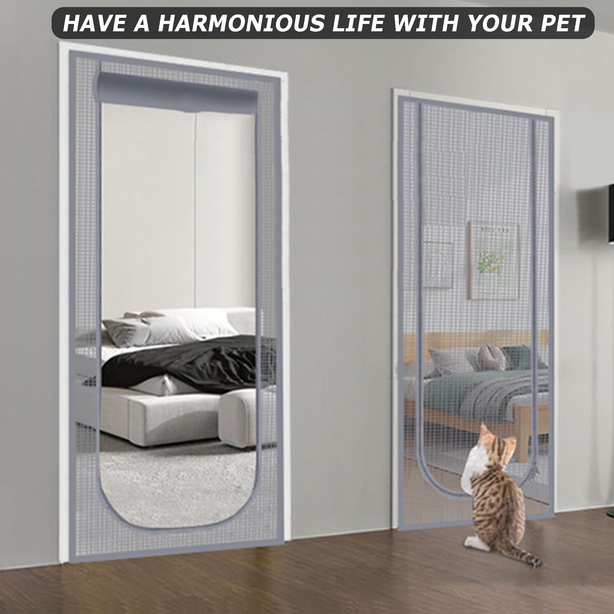 Divisorio divisorio per animali domestici, a prova di graffio, per proteggere animali domestici, per evitare che cani e gatti escano da casa (larghezza x altezza: 150 x 220 cm)