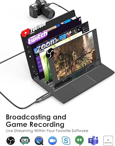 Miniatura 5 de LENTION Tarjeta de captura de video 4K HDMI a USB C para juegos/transmisión en vivo/videoconferencia, compatible con