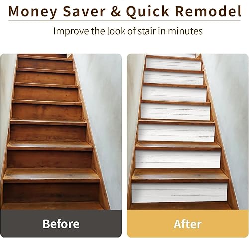 Miniatura 9 de Funlife - 13 adhesivos de vinilo desmontables para escaleras, autoadhesivos e impermeables, para peldaños de escaleras, 39.,37 x 7.09 pulgadas