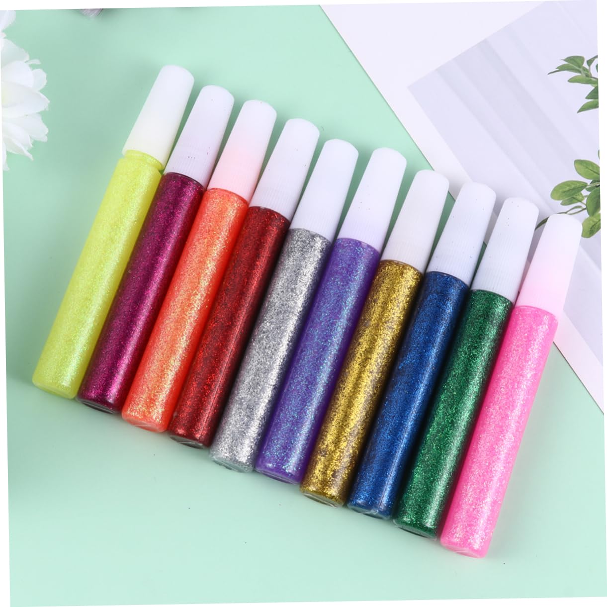 Operitacx Stylo à Colle Scintillant 50 Pièces pour Loisirs Créatifs et Activités DIY Couleur Aléatoire