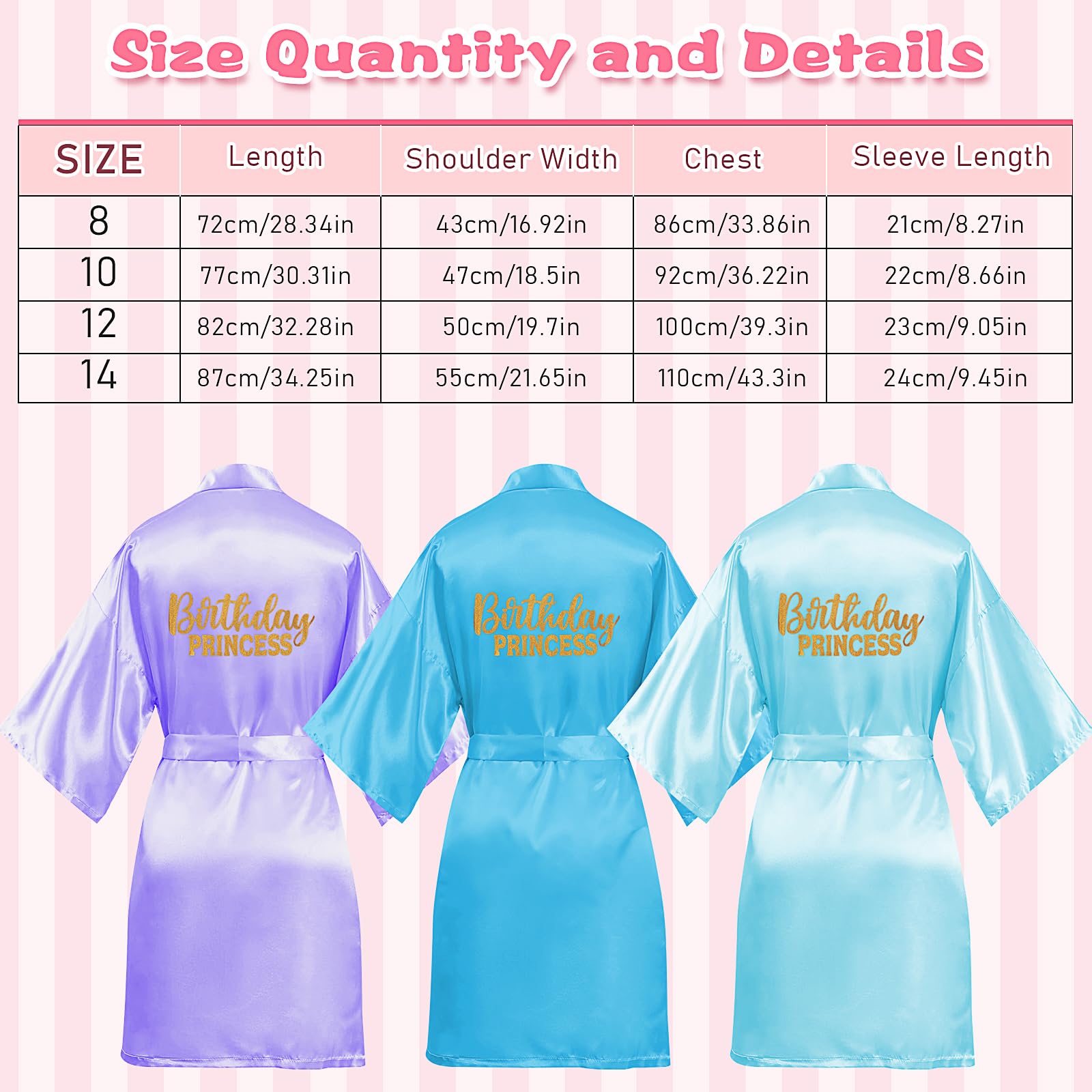 MSYU 7 pezzi di compleanno Squad Robe Spa Party Forniture Compleanno Principessa Robe Unicorno Slumber Pigiama per ragazze