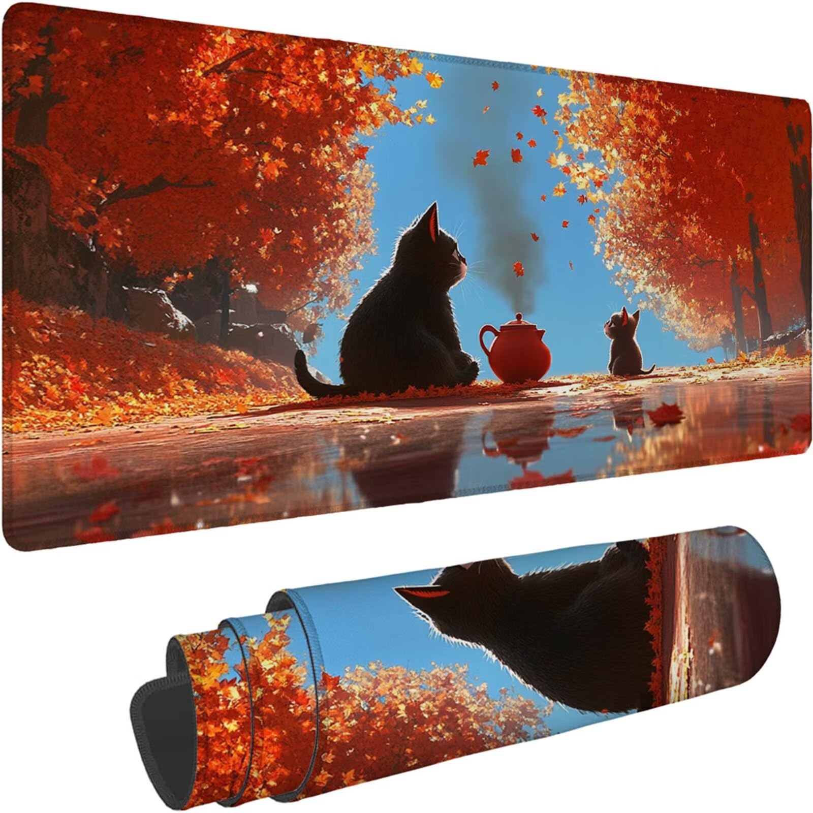 Gamingowa podkładka pod mysz 1200 x 600 x 3 mm, XXL, wodoszczelna, odporna na ścieranie, z przyszytymi krawędziami, niebieska, podkładka na biurko, poprawia prędkość i precyzję pod laptopa, komputera