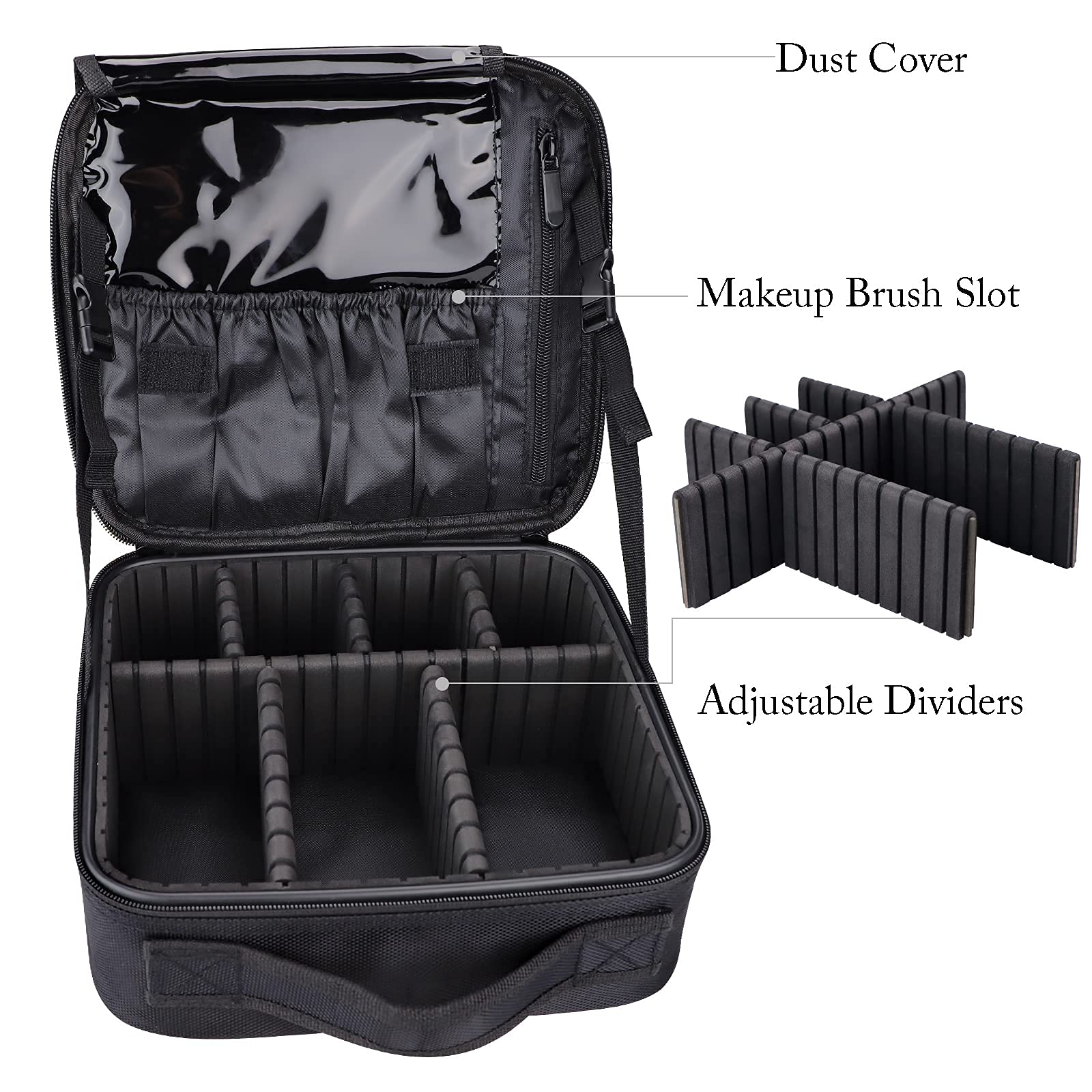 Valigetta Trucchi, Portatrucco Valigetta Porta Trucchi Grande Capacità Professionale Trucco Organizzatore Borsa Impermeabile Artista Portatile Trucco Caso con Divisori Regolabili, 10,4 "