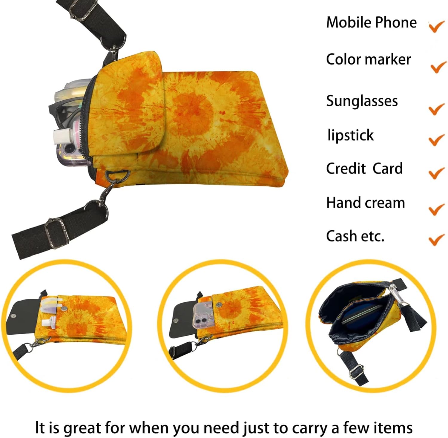 Kuiaobaty Crossbody Sling bag for Women Stylish Bags for Girls Outdoor Travel Zip Cloth Bag Cellphone Storage Purse - Image 7