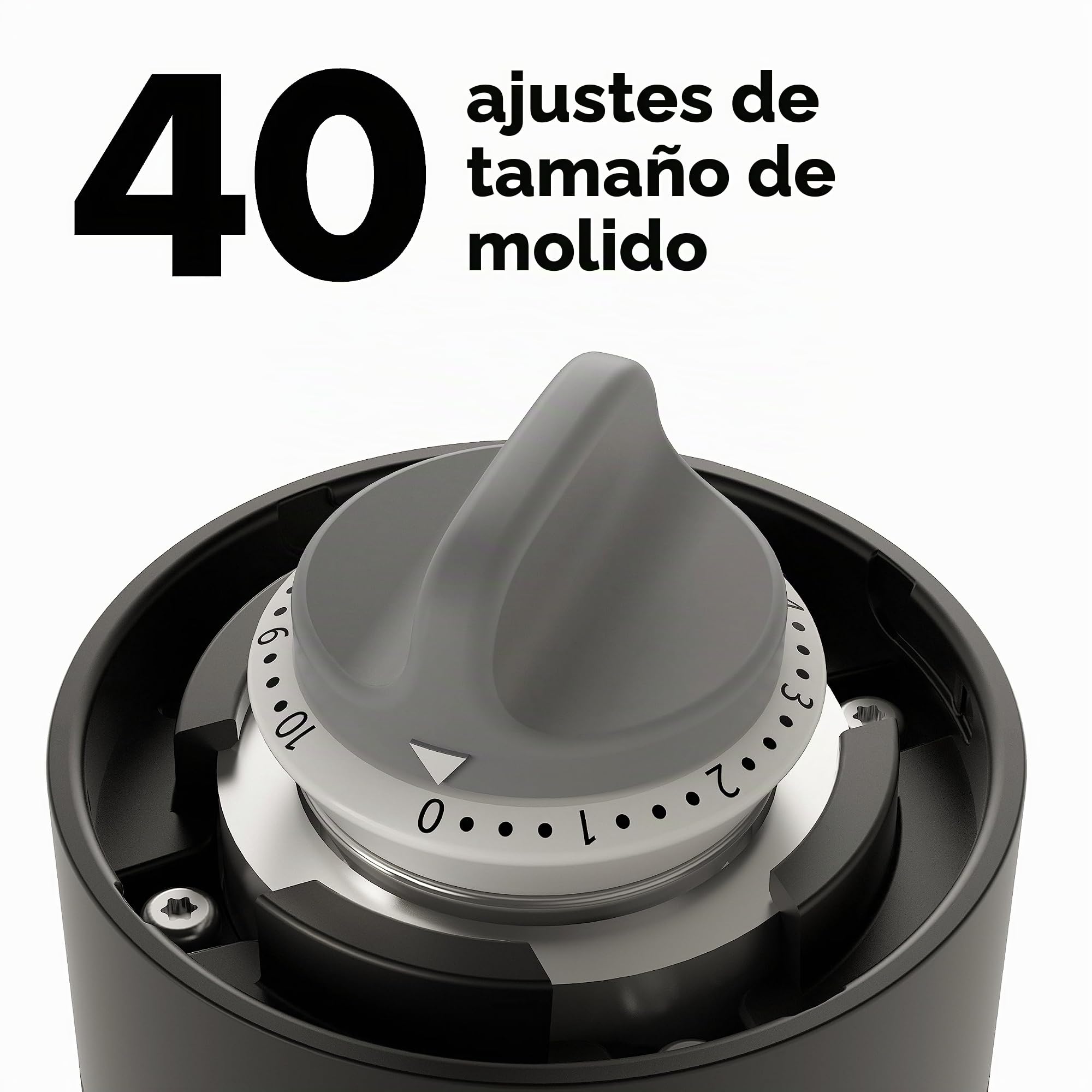 OXO Brew Molinillo de café manual – rebabas cónicas de acero inoxidable, 40 configuraciones de molienda, compacto y portátil, mango cómodo, tolva de fácil llenado