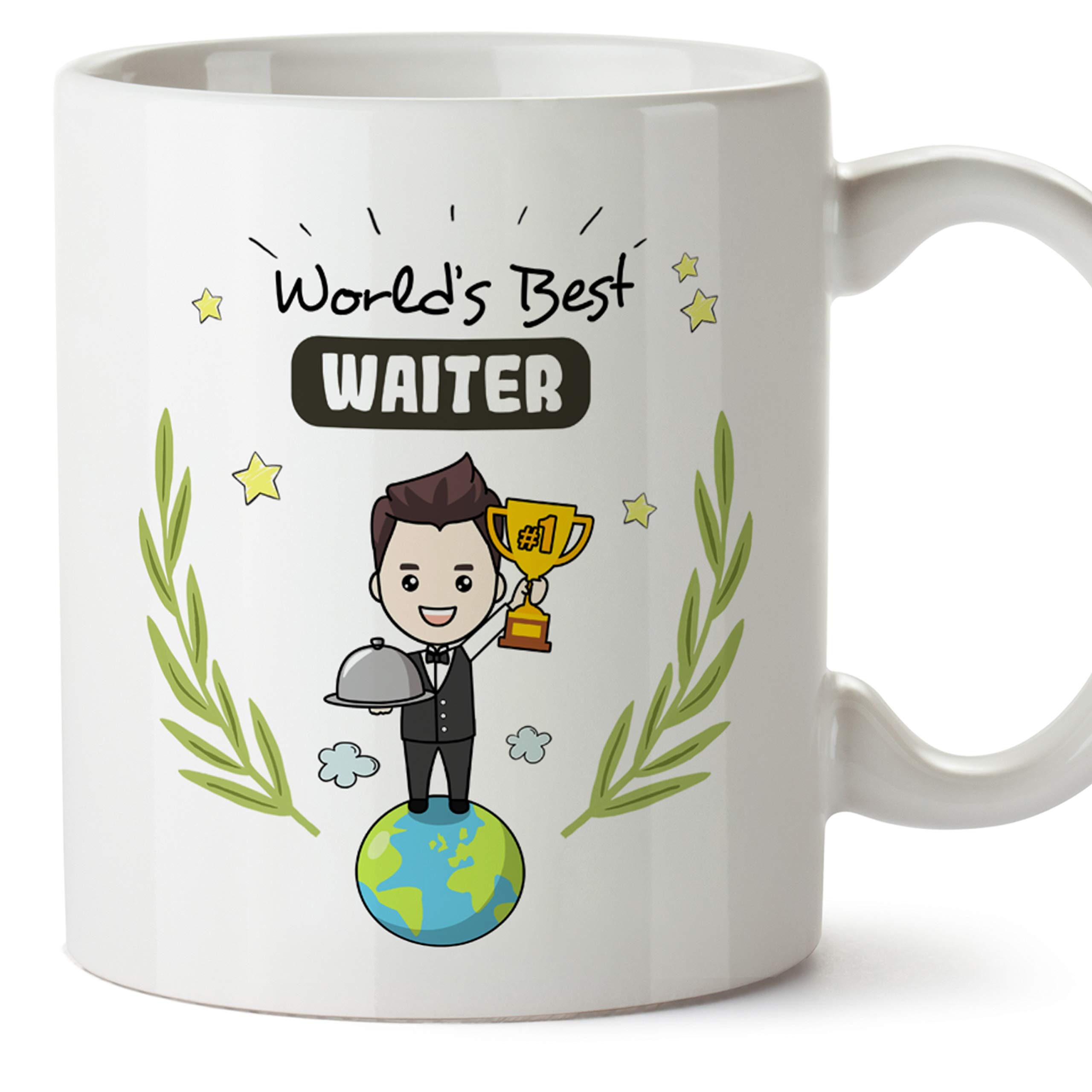 MUGFFINS Waiter Mug - "World's Best Waiter" - Funny Hostelry Gift/Present - Tea/Coffee Ceramic Cup 11oz — image 1