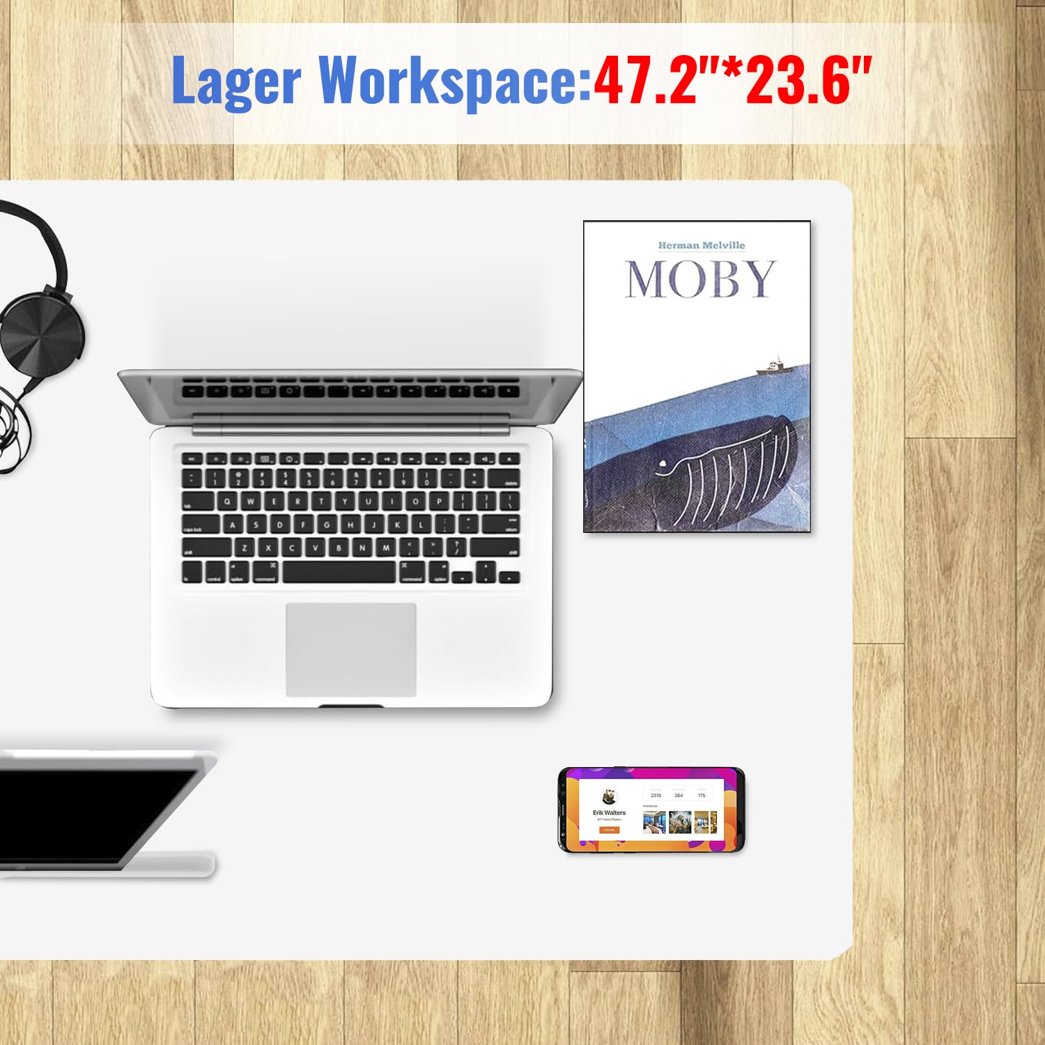 PayLessHere 47 inches Standing Desk Height Adjustable Standing Workstation with Dual Laptop Computer Desk Sit Stand up Desk — view 7