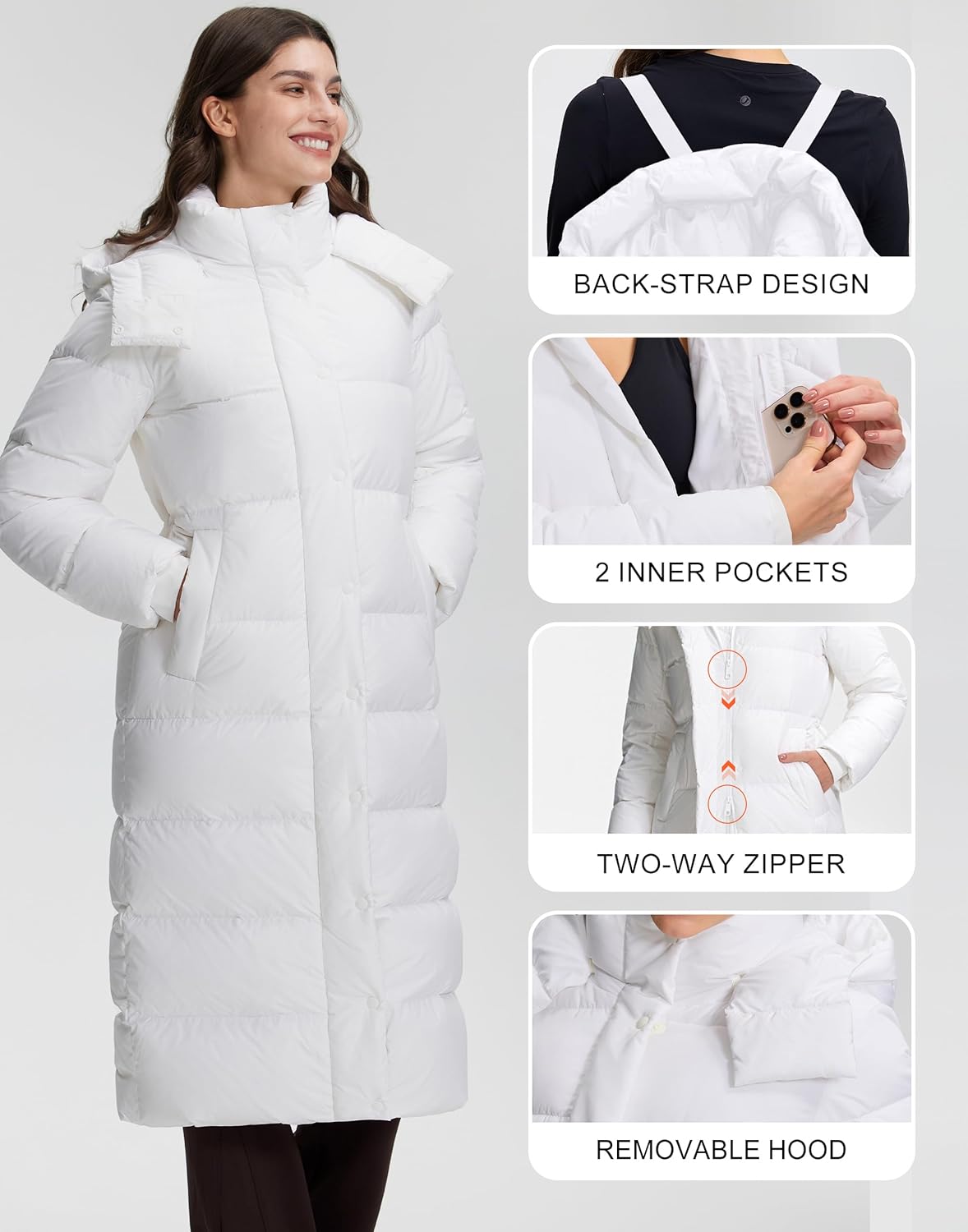 Pioneer Camp Women's Thickened Long Down Jacket 650+ Fill Power Puffer Jacket Winter Coat Parka Jacket with Hood - Image 5
