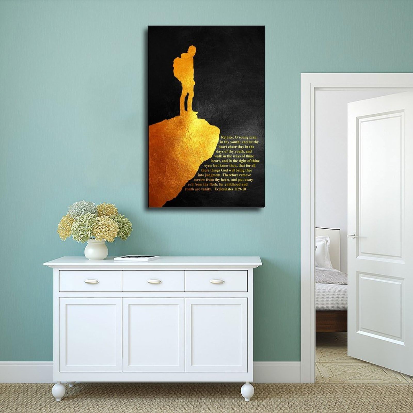 LNYLSJ Ecclesiastes 119-10 Poster delle Scritture Regalo Poster Artistico | Tela per soggiorno, camera da letto, casa, ufficio, stampa regalo, stile cornice, 40,6 cm di lunghezza x 61 cm di larghezza