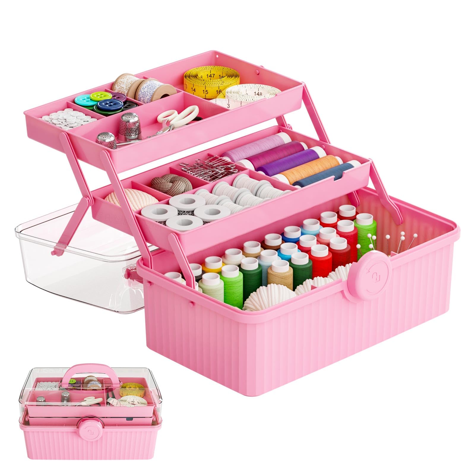 Amazon.com: SuoXing 13in Three-Layer Plastic Storage Box With