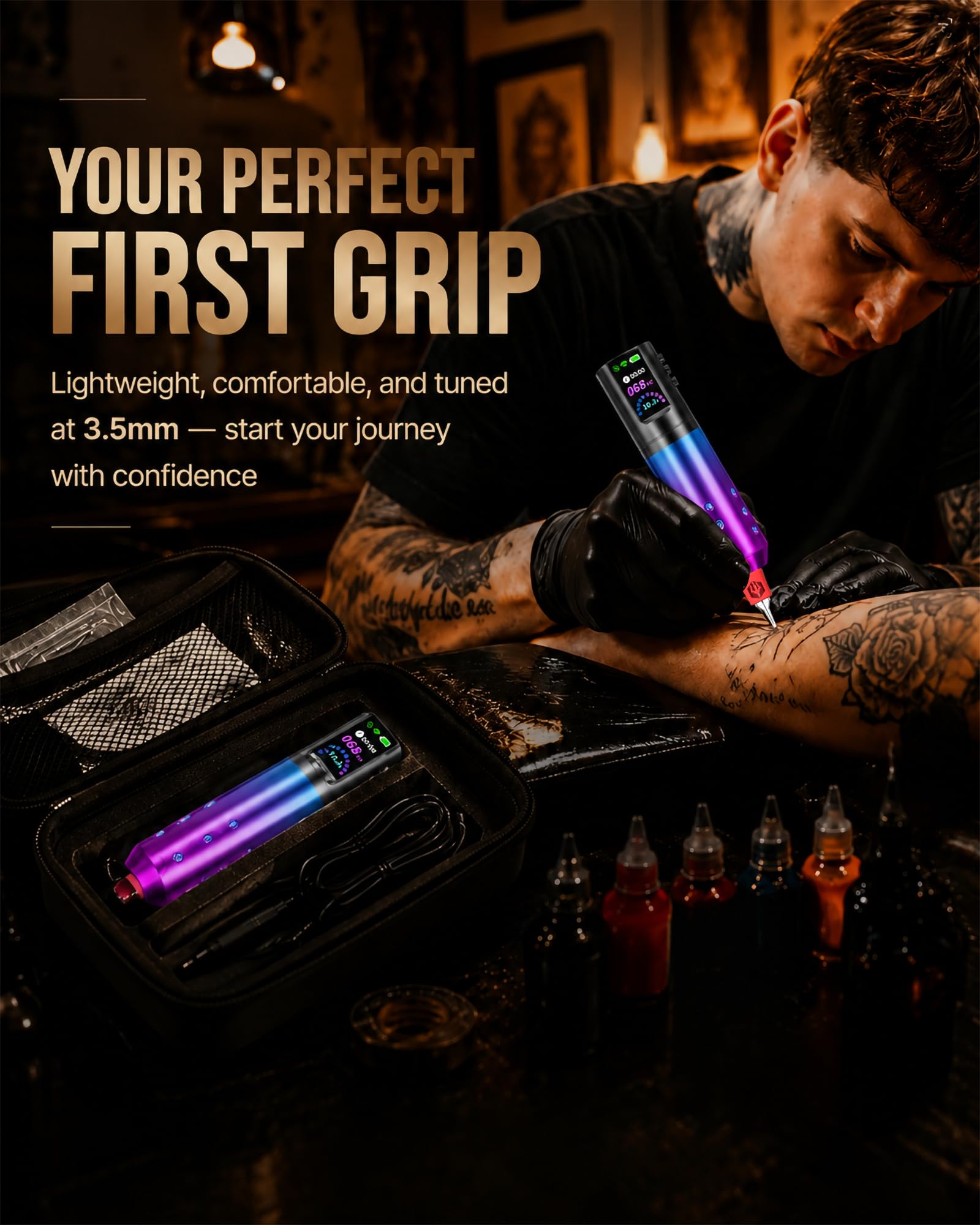 Amazon.com: POSEIDON Wireless Tattoo Gun Kit, 2300mAh, LED Display