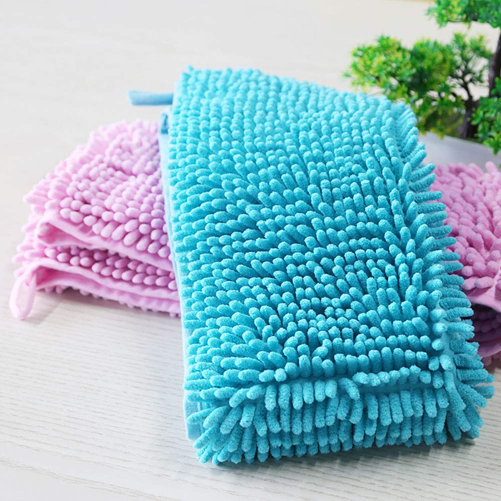 Chenille Serviette pour Chien Super Absorbante en Microfibre, Serviette de Bain, Doux et Chaud Couverture de Chien Chat, 80 x 35 cm