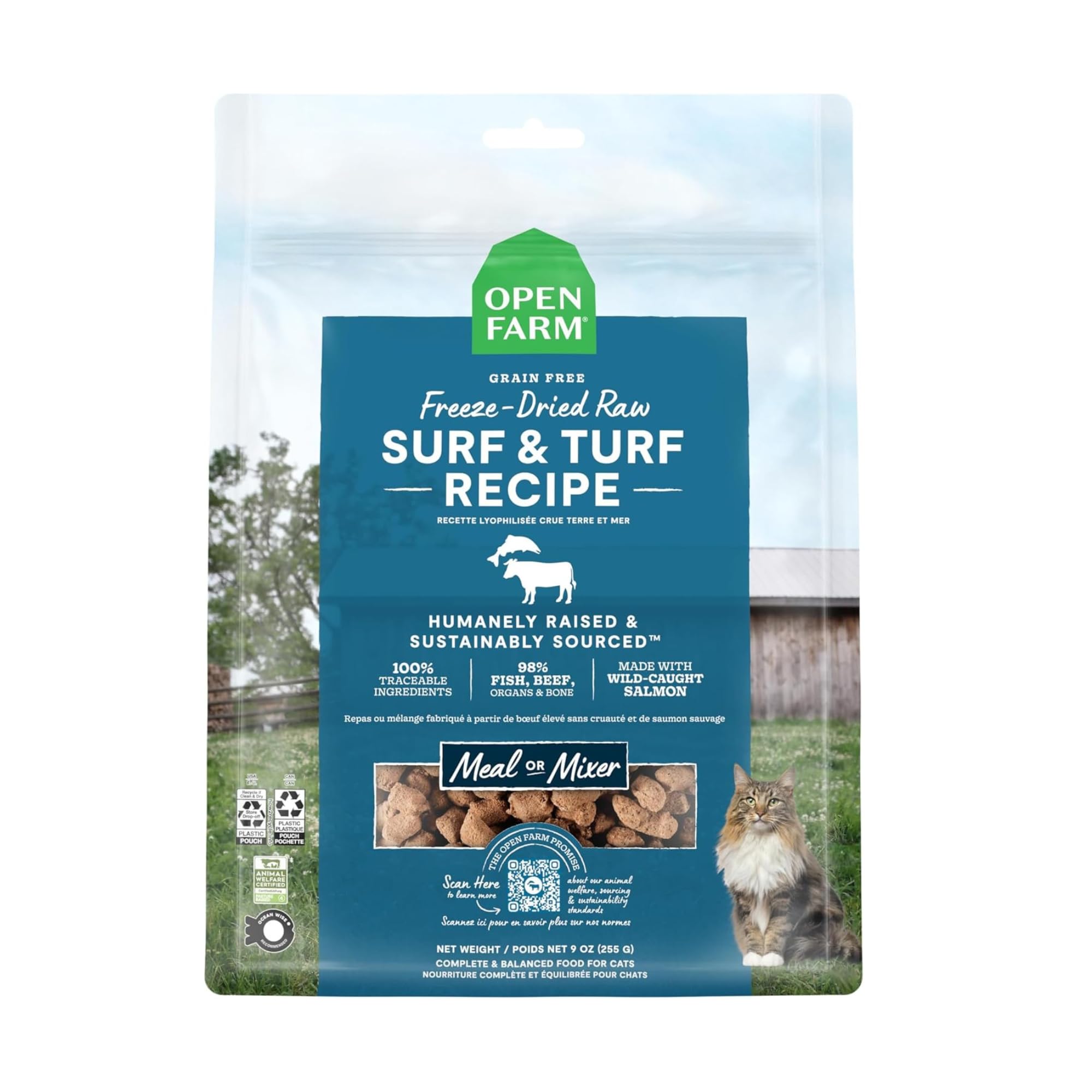 Open FarmSurf & Turf Recipe Freeze Dried Raw Morsels for Cats, 3.5oz