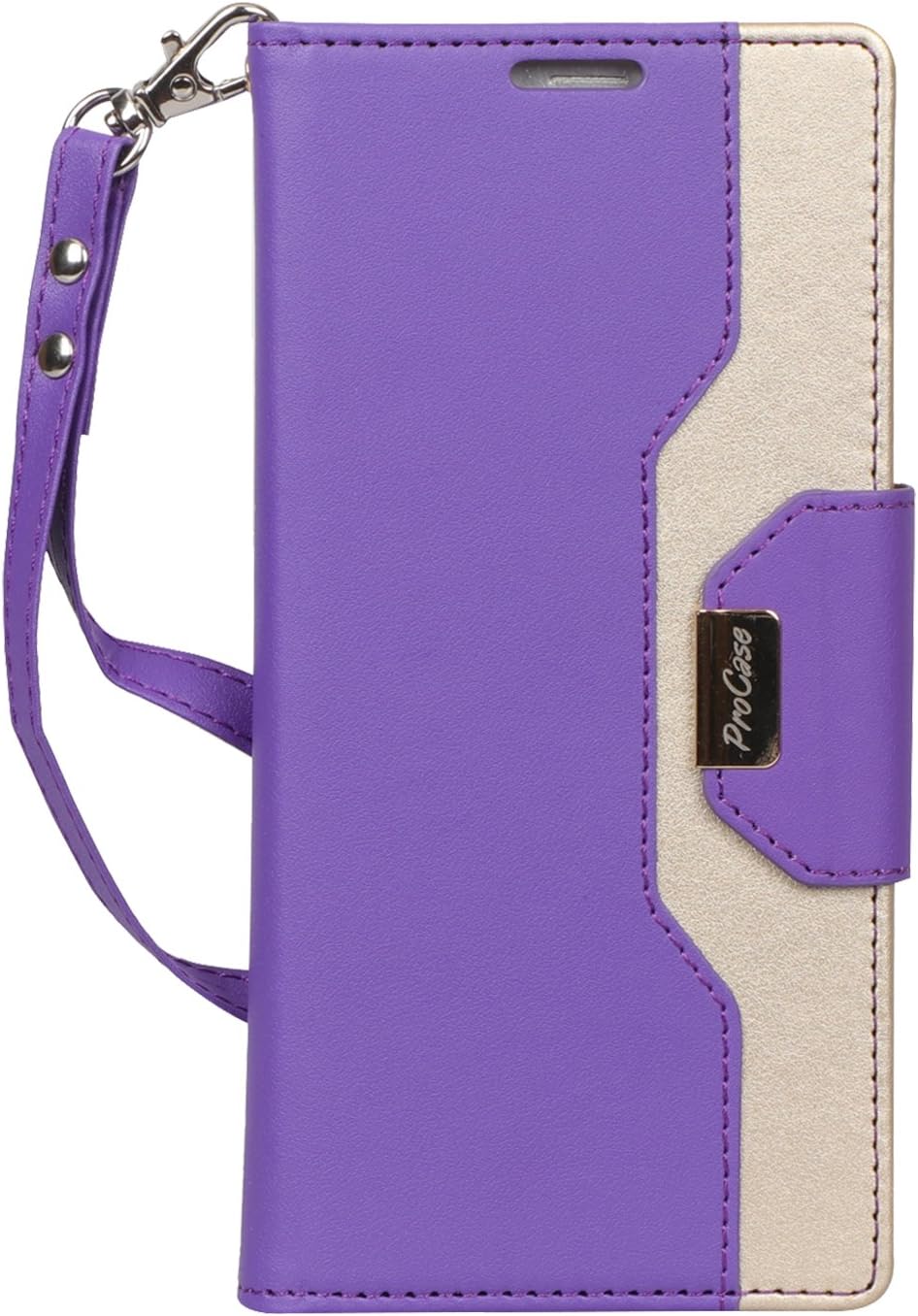 ProCase Galaxy Note 9 Wallet Case, Flip Kickstand Case with Card Slots Mirror Wristlet, Folding Stand Protective Cover for Galaxy Note 9 2018 -Purple