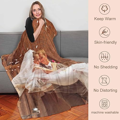 Miniatura 3 de Artsadd Mantas personalizadas con texto fotográfico, mantas de collage personalizadas con mis propias imágenes, fabricadas en Estados Unidos,