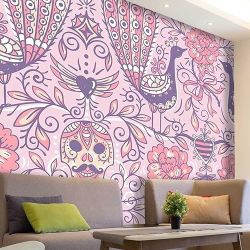 Papel tapiz para dormitorio, diseño de graffiti floral retro, para decoración de pared, paneles decorativos para pared, aspecto completamente nuevo