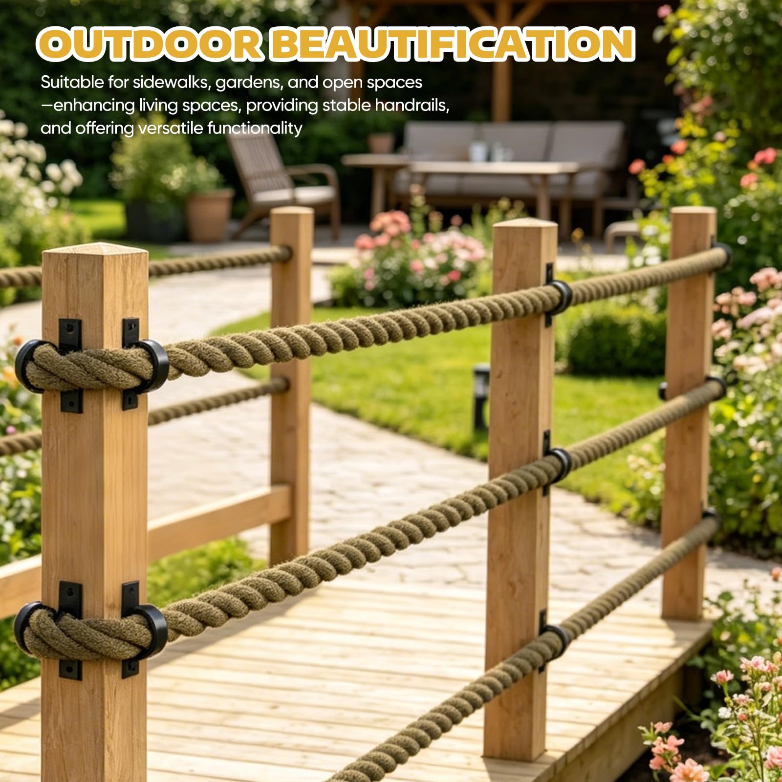 Supports De Corde, Kit De Fixation 5 Pièces équerres Anneaux Et Supports Pour Clôtures Escaliers Garde Corps De Terrasse Et Mains Courantes Quincaillerie Murale Pour Une Installation Facile