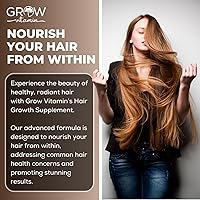 Vista 2 de Grow Vitamin Fórmula capilar todo en uno para hombres y mujeres – Fórmula avanzada para el cabello incluye biotina, palma enana americana