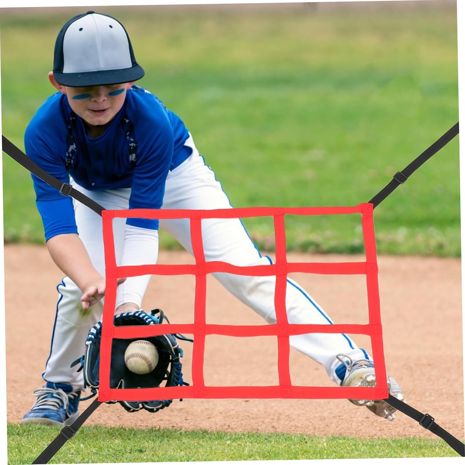 2pcs Baseball Pitching Net Adjustable Hitting Trainer with Target Zones for Softball Throwing Practice Rebound Catcher Net for Fielding Accuracy Improvement