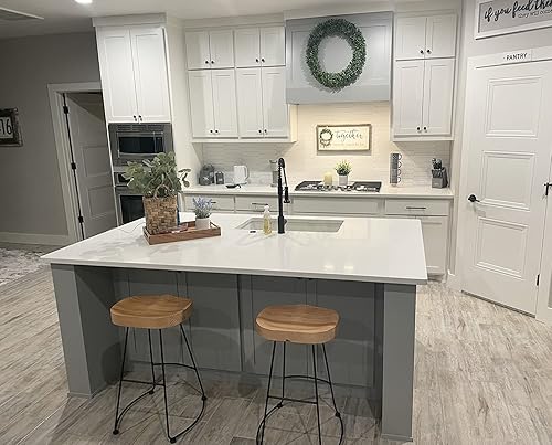 Miniatura 2 de Juego de 2 sillas de bar estilo rústico retro americano, taburete de bar simple de moda moderna, silla de comedor de madera de mediados de siglo,