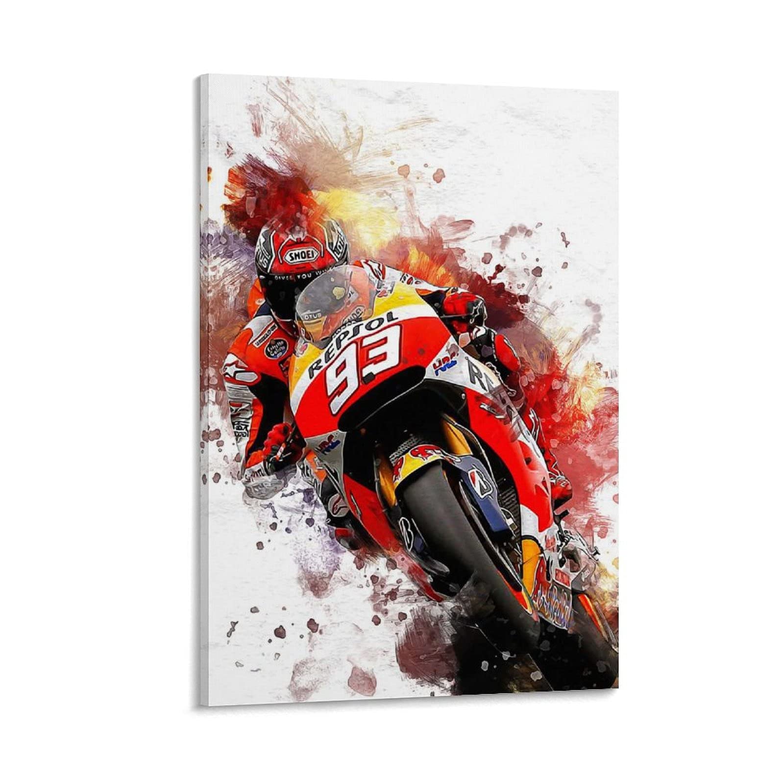 YUYUMEGDE Marc Marquez Poster Peinture décorative sur toile Art mural pour salon, chambre à coucher, art mural, impression d'image moderne, décoration de salle familiale, 30 x 45 cm