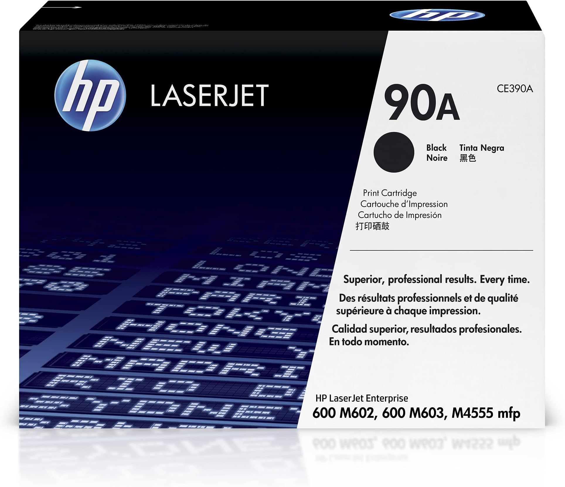 HP 90A Hewlett Packard Original LaserJet Colour Sphere Toner Cartridge, Black - CE390A