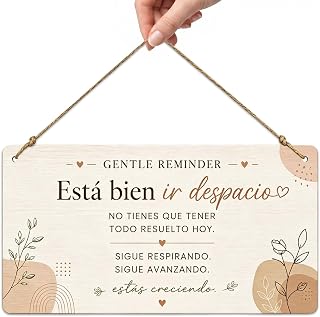 Letrero Madera Decorativo Motivador –Regalos Amigas Originales para Navidad | Placa Madera 25x13cm Para Pared. Regalo Amig...