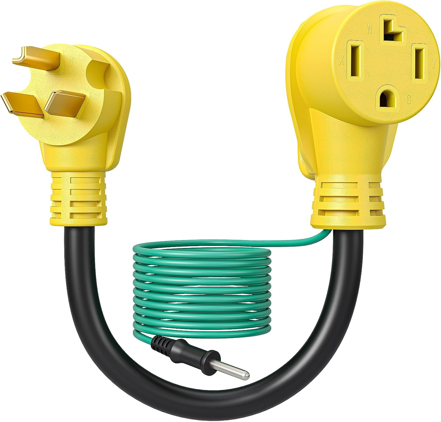 DEWENWILS 4 Prong to 3 Prong Dryer Plug Adapter, NEMA 10-30P Plug to 14-30R Receptacle, 4P Newer Dryer to 3P Older House,10AWG STW Dryer Connector Cord, 30 Amp/250V/7500W, 1.5 FT, UL Listed, Black