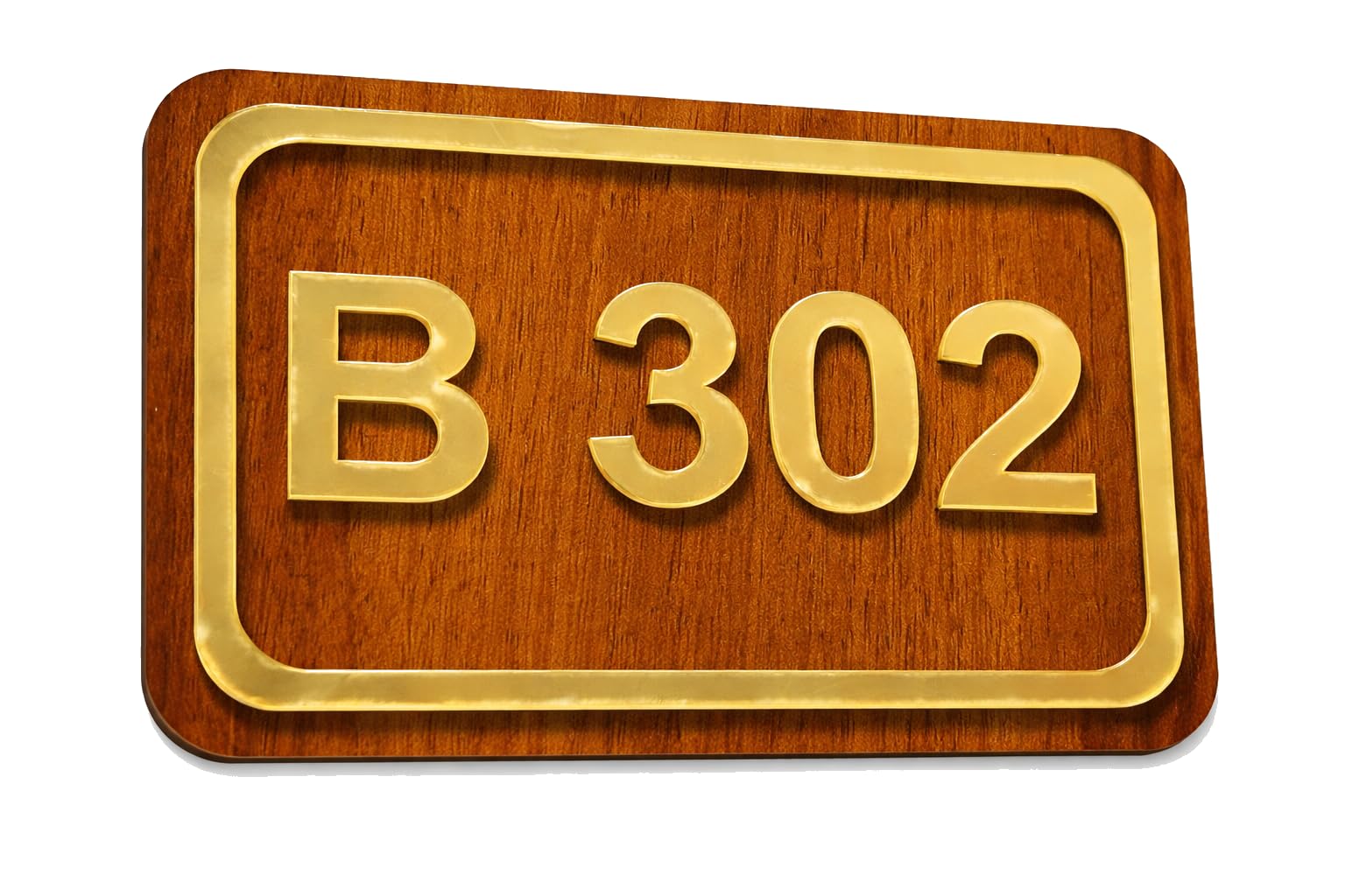 Modern Acrylic Door Number Plate for Home | Wooden Base with Gold Mirror Acrylic | Customized House Number Sign for Flats, Offices & Apartments | Brown & Gold Premium Name Plate (Brown & Gold)-image-32