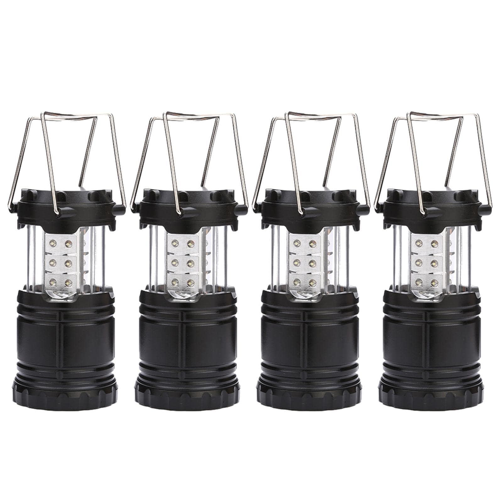 [Paquete de 4] Iluminación de emergencia para cortes de energía | Luz de camping alimentada por pilas | Linterna LED de camping luces de emergencia para el hogar | Lámpara impermeable que funciona con