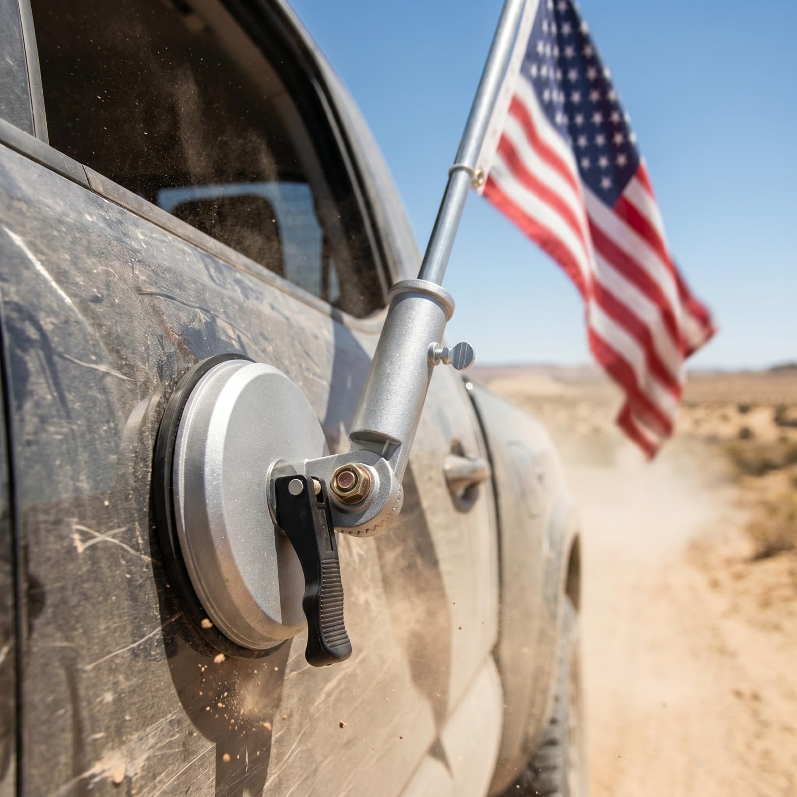Toddmomy Support à ventouse pour drapeau de voiture - Base en aluminium - Rotation à 180 ° - Pour véhicules, moto, UTV ATV et maison extérieure