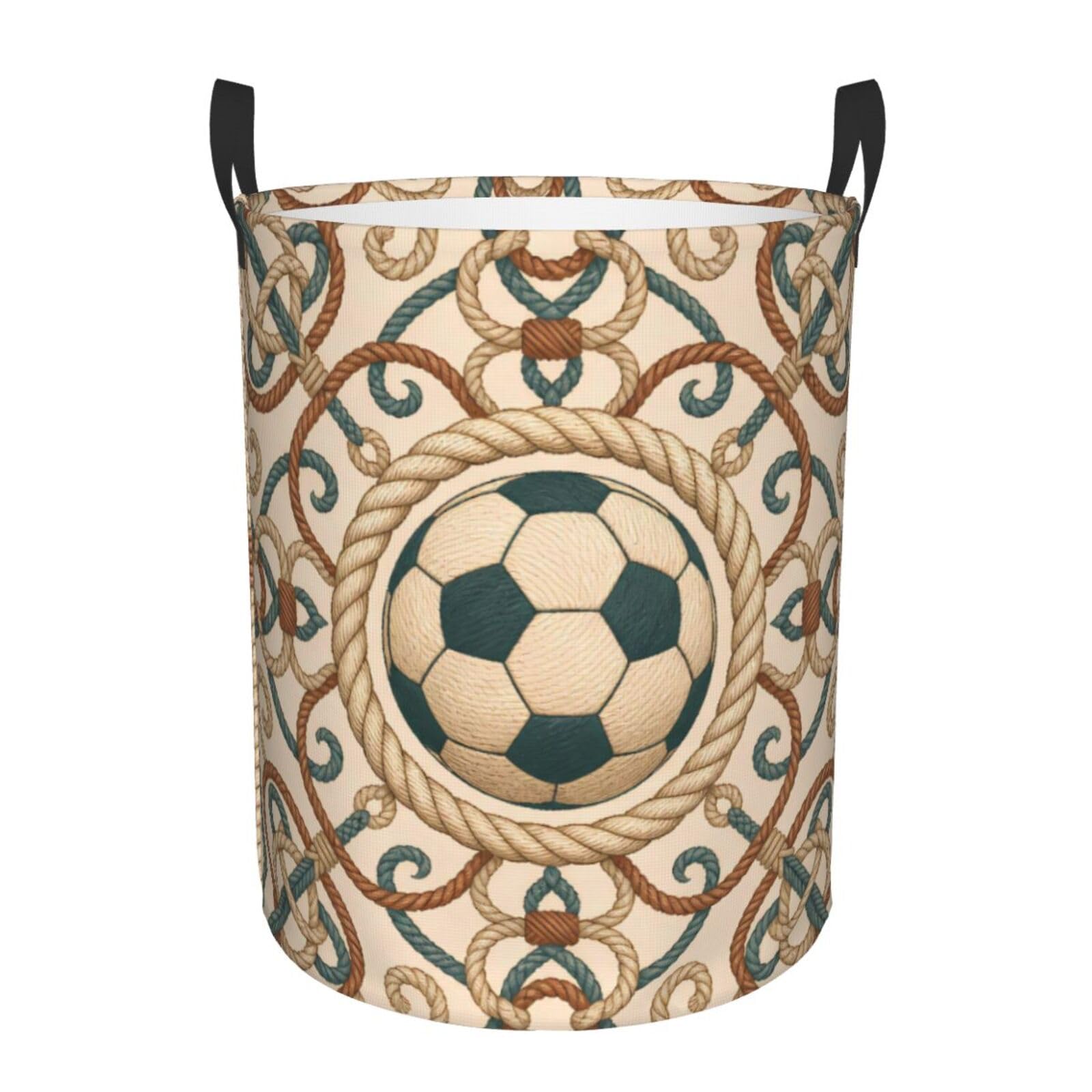 Panier à linge rond football pour éliminer le désordre au sol