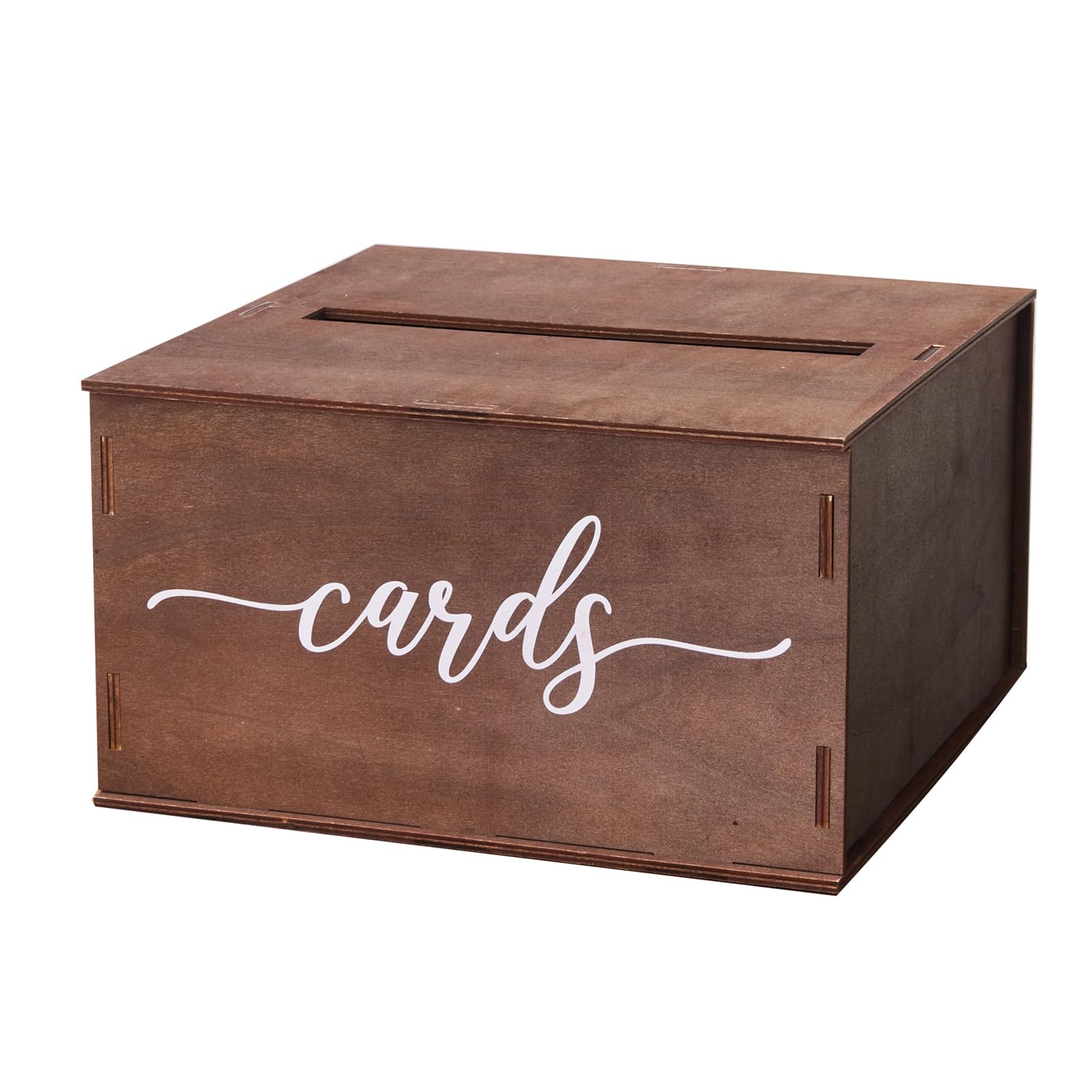 WCB001 - Scatola per biglietti di nozze con fessura, in legno, 29,8 cm, per ricevimenti di nozze, laurea, festa di compleanno, decorazione rustica per matrimonio, scatola in legno fai da te