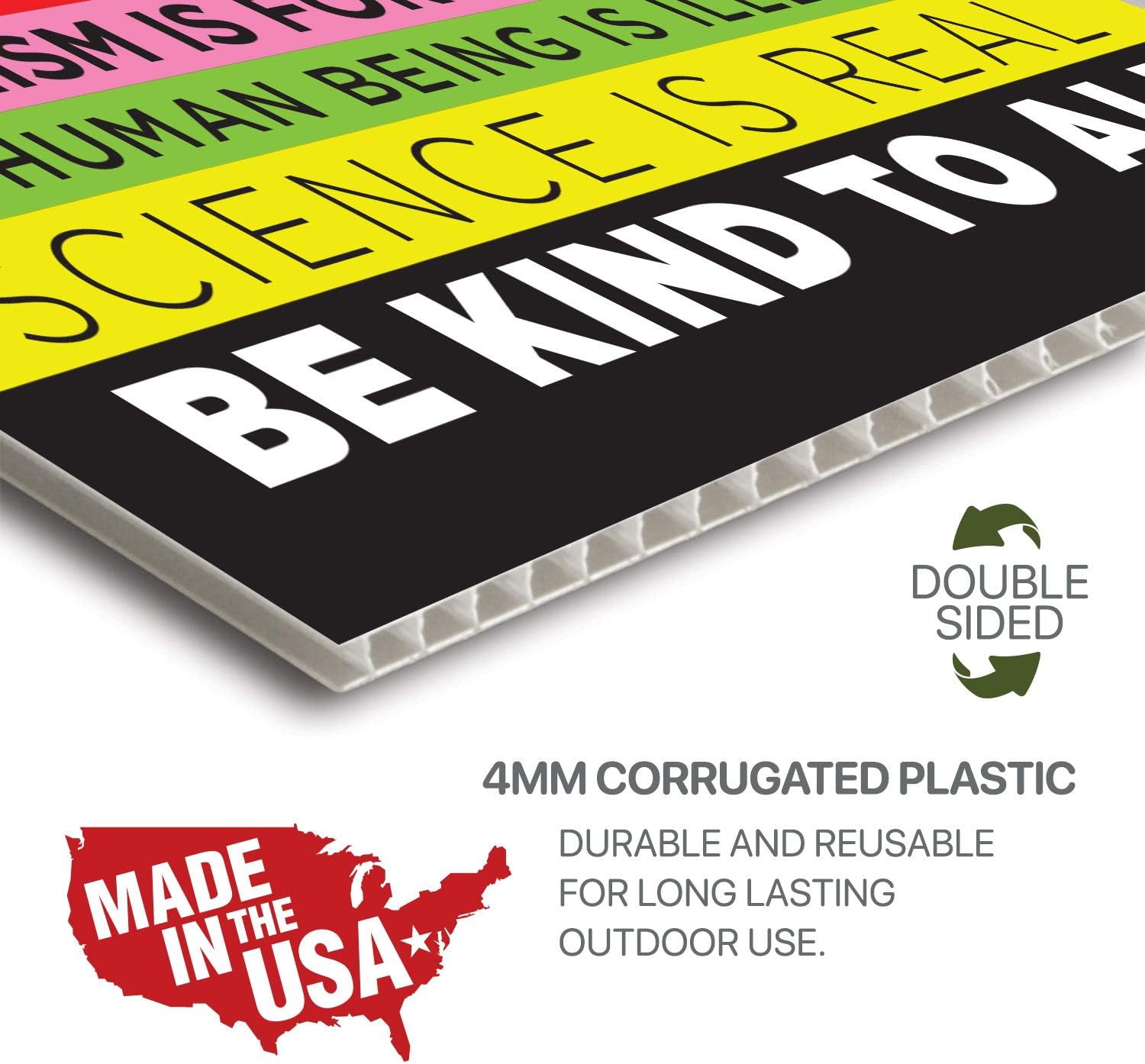 Yard Signs We Believe Yard Sign with Stakes, Double Sided, Weatherproof Plastic Protest Black Lives Matter Signs for Home Décor with Big and Bold Letters, 18 x 24 inches (#1)