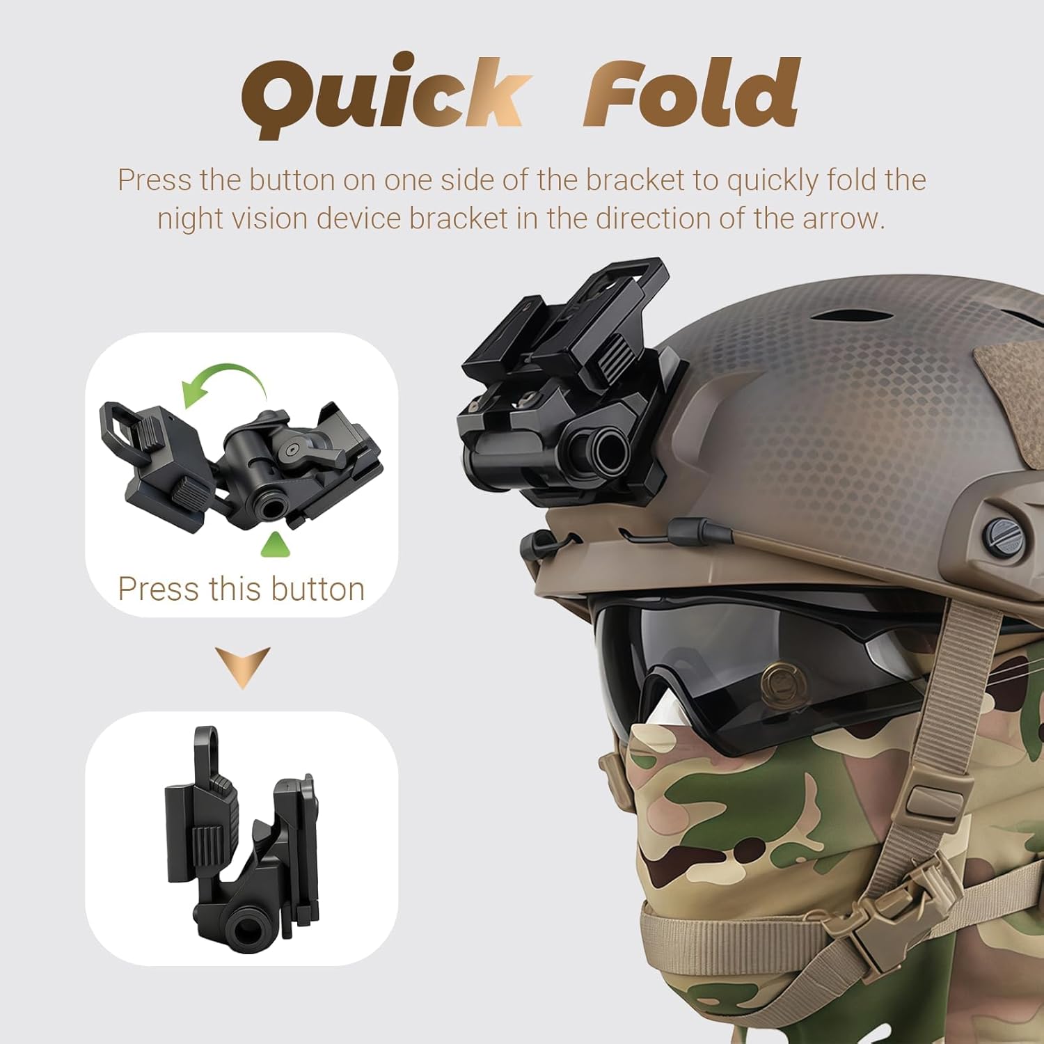 Wokyo Night Vision Goggles Mount CNC Metal for l4g24 NVG Mount Adjustable Aluminum Helmet Mounts for PVS15/PVS18 Tactical Night Vision Goggles Head Mounted
