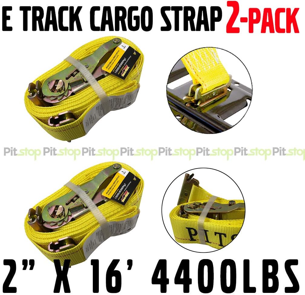 Buy 2 Pack 2 x 16' Ratchet Tie Down E Track Etrack Cargo Strap Truck