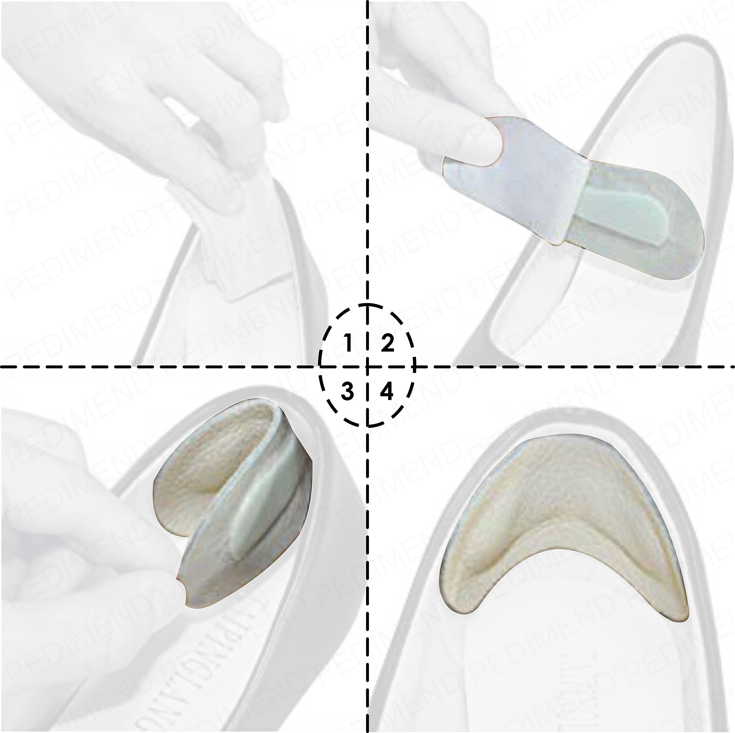 Pedimendtm 2 paia autoadesivo Heel Grips | scarpe in pelle tacco filler impugnature per Snug Fit | stop piedi tacco sfregamento e scivoli | per uomini e donne