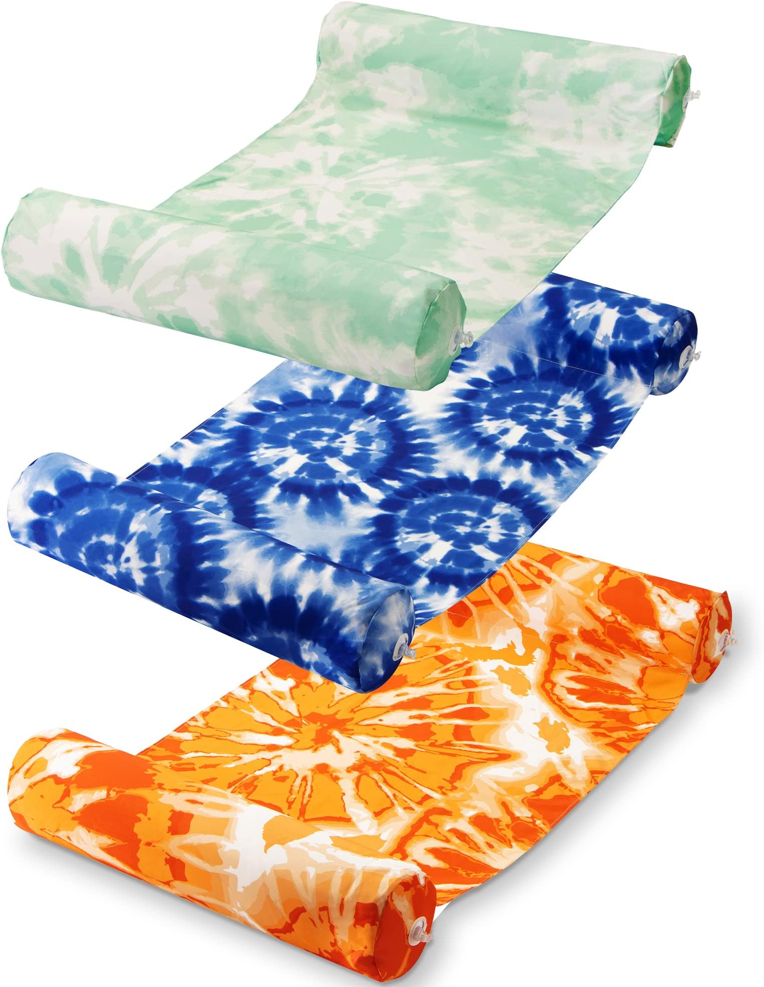 Sloosh 3 Pack 4-in-1 Inflatable Pool Floats Hammock, Water Hammock Lounges, Multi-Purpose Swimming Pool Accessories (Saddle, Lounge Chair, Hammock, Drifter) for Pool, Lake, Outdoor, Beach