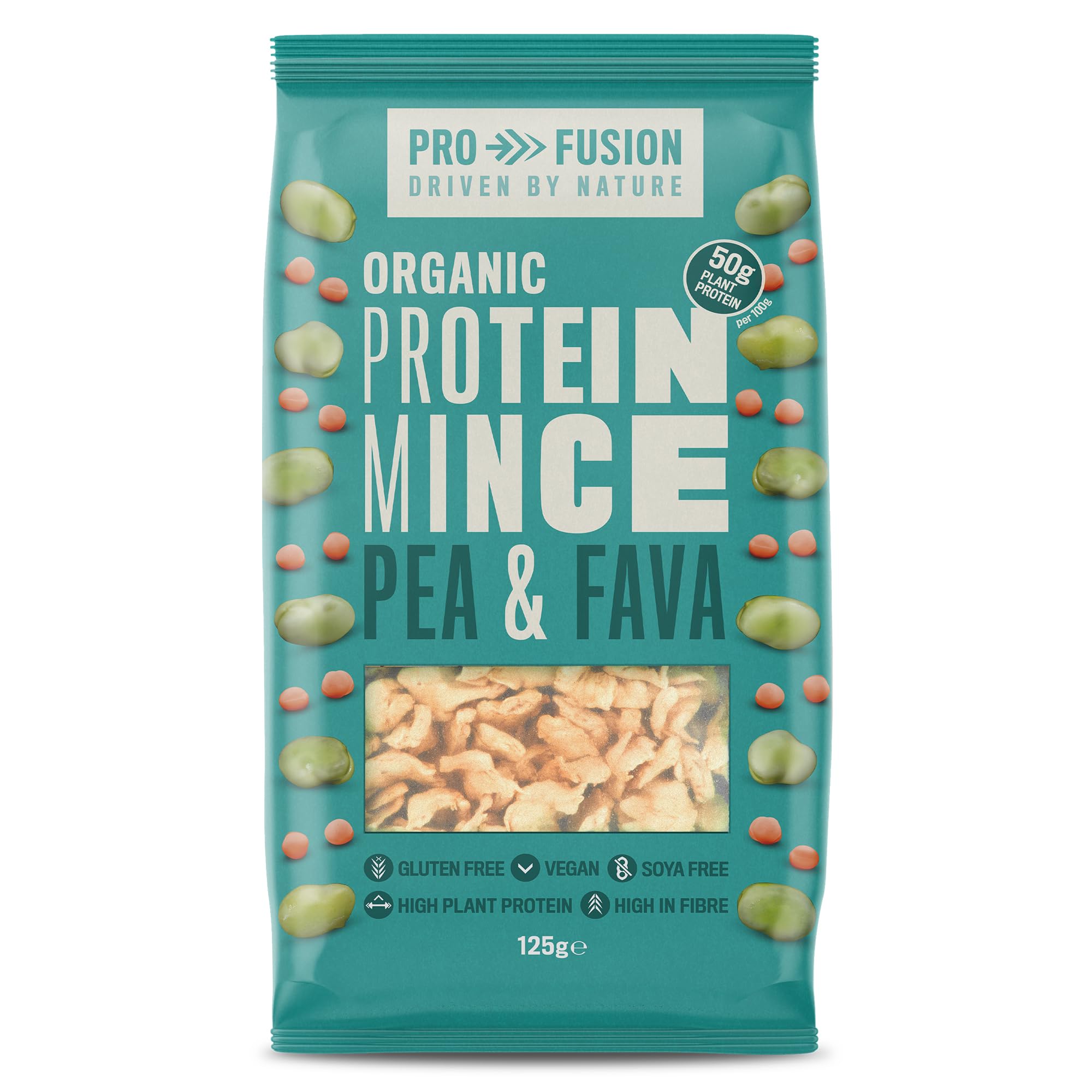 Profusion Organic Vegan Pea and Fava Protein Mince, 125g - High Protein & Gluten-Free - Soya-Free Meat Substitute