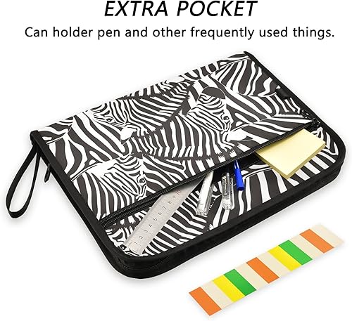 Miniatura 2 de susiyo Carpeta de archivo expandible con diseño de cebra de animales salvajes, 13 bolsillos tamaño carta A4 carpeta de archivo de acordeón